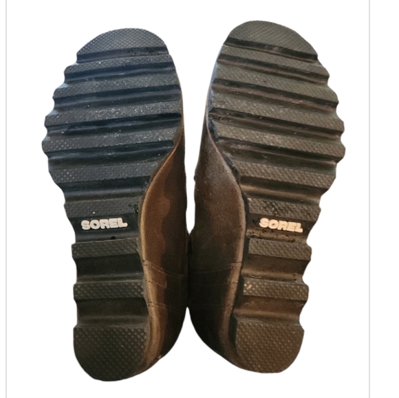 SOREL SANDY ARMY GREEN hidden wedge laceup boot style NL2628-383 Sz5 grunge Goth - Picture 9 of 9